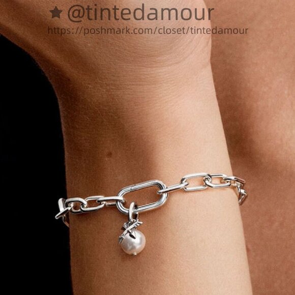 Pandora Pearl & Arrows Mini Dangle Charm|Pendant - Picture 2 of 2